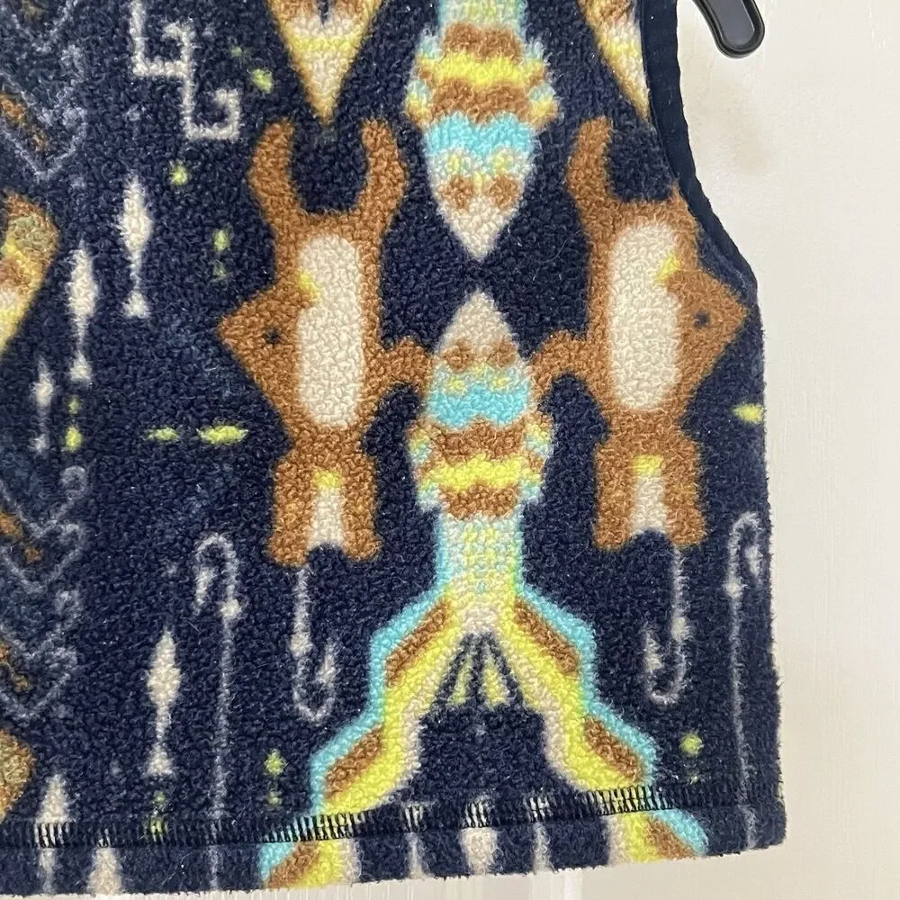 Patagonia Synchilla Fleece Vest Bear Fish Camping Print Baby Size 6-12 Months